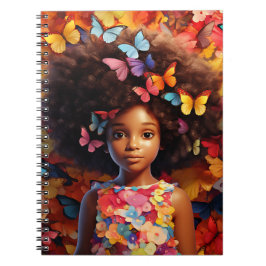 ブラックガール魔法メラニン姫茶色の肌の女性 ノートブック