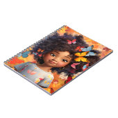 ブラックガール魔法メラニン姫茶色の肌の女性 ノートブック (左側)