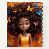 ブラックガール魔法メラニン姫茶色の肌の女性 ノートブック (裏面)
