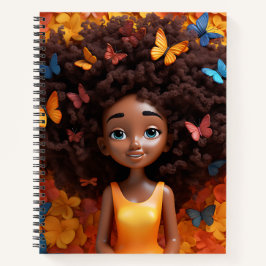 ブラックガール魔法メラニン姫茶色の肌の女性 ノートブック