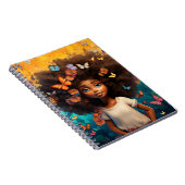 ブラックガール魔法メラニン姫茶色の肌の女性 ノートブック (右側)