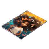 ブラックガール魔法メラニン姫茶色の肌の女性 ノートブック (左側)