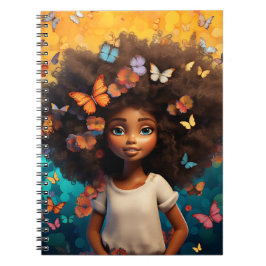 ブラックガール魔法メラニン姫茶色の肌の女性 ノートブック