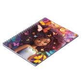 ブラックガール魔法メラニン姫茶色の肌の女性 ノートブック (左側)