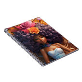 ブラックガール魔法メラニン姫茶色の肌の女性 ノートブック (右側)