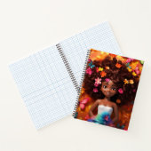 ブラックガール魔法メラニン姫茶色の肌の女性 ノートブック (内部)