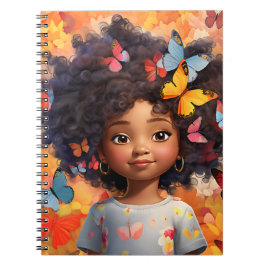 ブラックガール魔法メラニン姫茶色の肌の女性 ノートブック