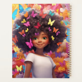 ブラックガール魔法メラニン姫茶色の肌の女性 プランナー手帳 (裏面)