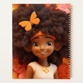 ブラックガール魔法メラニン姫茶色の肌の女性 プランナー手帳 (裏面)