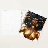 ブラックガール魔法メラニン茶色の肌の女の子のシスタク プランナー手帳 (ディスプレー)