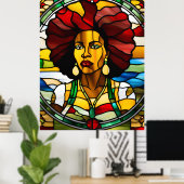 ブラックガール魔法メラニンsista queen womer sis ポスター (ホームオフィス)