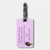 ブラックガール魔法ラゲッジタグ、パーソナライズ ラゲッジタグ (裏面縦)