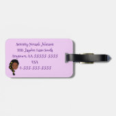 ブラックガール魔法ラゲッジタグ、パーソナライズ ラゲッジタグ (裏面横)