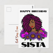 ブラックガール魔法誕生日シスタメラニンウィメンポスト ポストカード (正面/裏面)