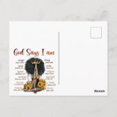 ブラックガール魔法誕生日シスタメラニンウィメンポスト ポストカード (裏面)