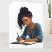 ブラックガール魔法誕生日シスタメラニンウーマン カード (裏面)