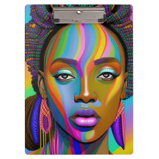 ブラックガール魔法誕生日シスタメラニンウーマン クリップボード (正面)