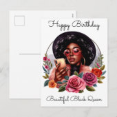 ブラックガール魔法誕生日シスタメラニンウーマン シーズンポストカード (正面/裏面)
