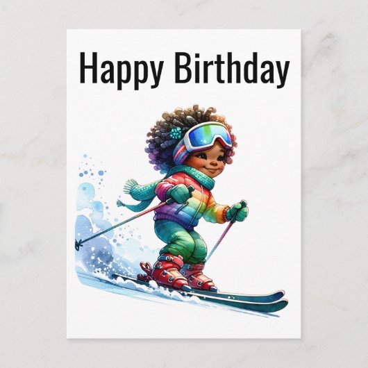 ブラックガール魔法誕生日シスタメラニンウーマン シーズンポストカード (正面)