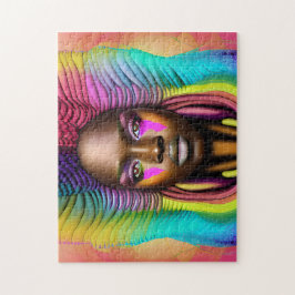 ブラックガール魔法誕生日シスタメラニンウーマン ジグソーパズル