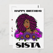 ブラックガール魔法誕生日シスタメラニンウーマン ポストカード (正面/裏面)