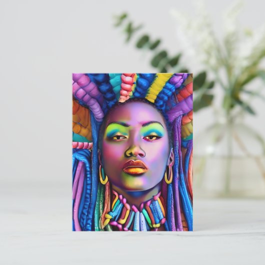 ブラックガール魔法誕生日シスタメラニンウーマン ポストカード (スタンド正面)