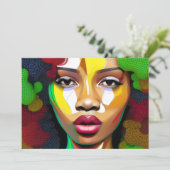 ブラックガール魔法誕生日シスタメラニンウーマン 招待状 (スタンド正面)