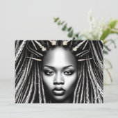 ブラックガール魔法誕生日シスタメラニンウーマン 招待状 (スタンド正面)