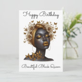 ブラックガール魔法誕生日シスタメラニンウーマン 招待状 (スタンド正面)