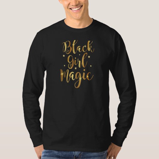 ブラックガール魔法金ゴールドラグラン Tシャツ (正面)