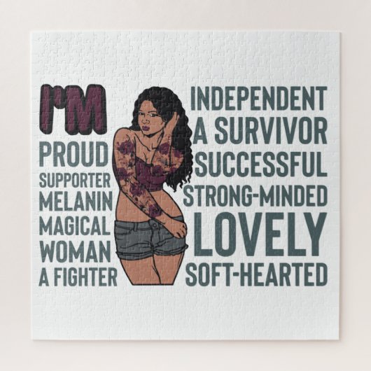 ブラックガール魔法，メラニンのポップピン，シエスタ，ブラウンスキー ジグソーパズル (縦)