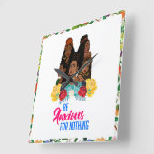 ブラックガール魔法，メラニンのポップピン，シエスタ，ブラウンスキー スクエア壁時計 (傾斜)