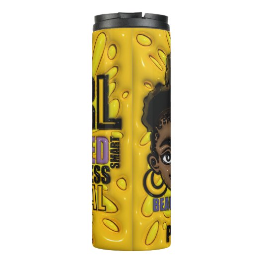 ブラックガール魔法- 3D膨らんだ効果タンブラー タンブラー (裏面)