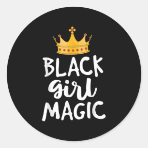 ブラックガール魔法s for Women Girls Kids African Qu ラウンドシール