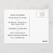 ブラックガール サマー ビーチ バースデー パーティー ご招待 ポストカード (裏面)