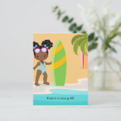 ブラックガール サマー ビーチ バースデー パーティー 招待状 (スタンド正面)