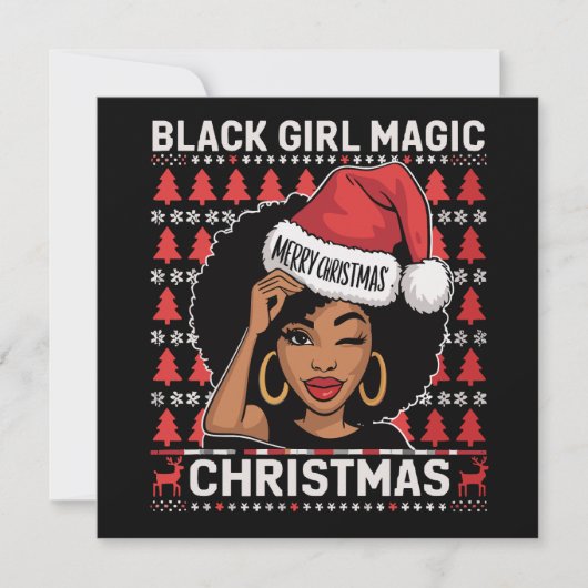 ブラックガール・マジック メリークリスマス アフリカ系アメリカ人 シーズンカード (正面)