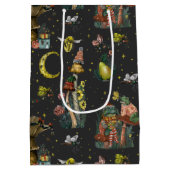 ブラックキお洒落ッシュルームメリークリスマスゴシックメディ ミディアムペーパーバッグ (裏面)