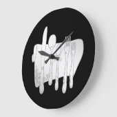 ブラックキッチンウォールクロック上のグレーシルバーウェア ラージ壁時計 (傾斜)