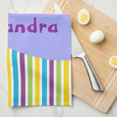 ブラックキッテンイースターの卵のドットとストライプ キッチンタオル (四つ折り)