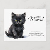 ブラックキッテンキャットモーニングニューホーム引っ越しました 案内ポストカード (正面)