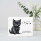 ブラックキッテンキャットモーニングニューホーム引っ越しました 案内ポストカード (スタンド正面)