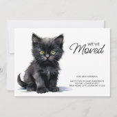 ブラックキッテンキャットモーニングニューホーム引っ越しました 案内状 (正面)