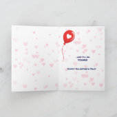 ブラックキッテンピンクハートバレンタインデー シーズンカード (内部)