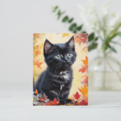 ブラックキットンオータムシーンフラットカード ポストカード (スタンド正面)