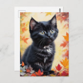 ブラックキットンオータムシーンフラットカード ポストカード (正面/裏面)