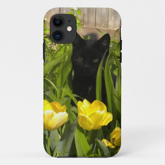 ブラックキットン、イエローチューリップ。iPhone 5ケース Case-Mate iPhoneケース (裏面)