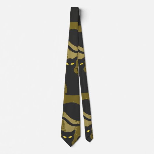 ブラックキティキャットメタリザーファクトリーデコ ネクタイ (正面)