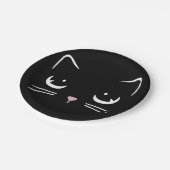 ブラックキティキャット顔紙プレート ペーパープレート (アングル)