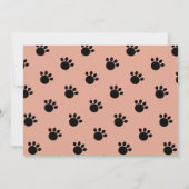 ブラックキティ猫ガールピンク誕生日 招待状 (裏面)